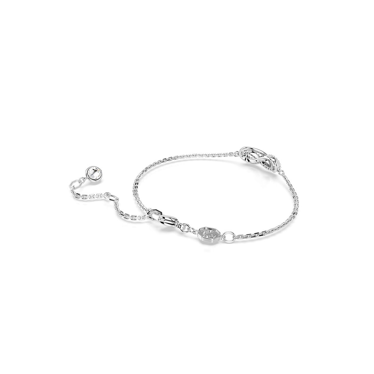 Swarovski Hyperbola bracelet, Infinity, White, Rhodium plated